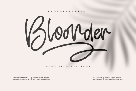 Bloonder Font Review: An Elegant Script for Brand Designers