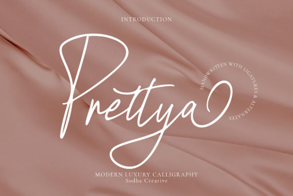 Prettya: A Handwritten Script Font for Editorial Design and Branded Content